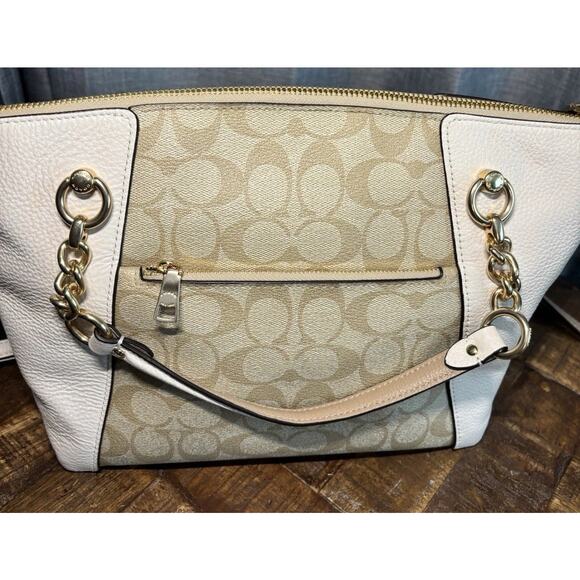 Coach Kacey Satchel Colorblock/Blocked Signature Canvas - Picture 13 of 16